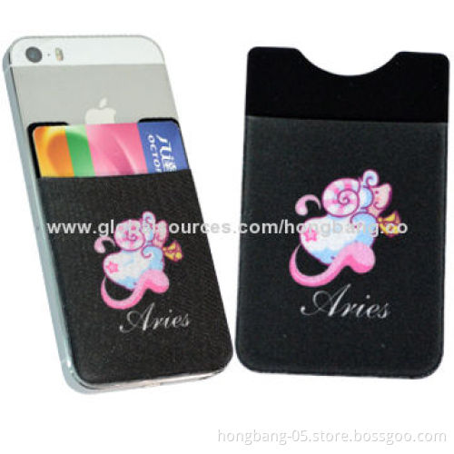 Sticky Mobile Phone Pockets, Easy to Remove, Custom Logos Available